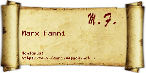Marx Fanni névjegykártya