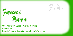 fanni marx business card